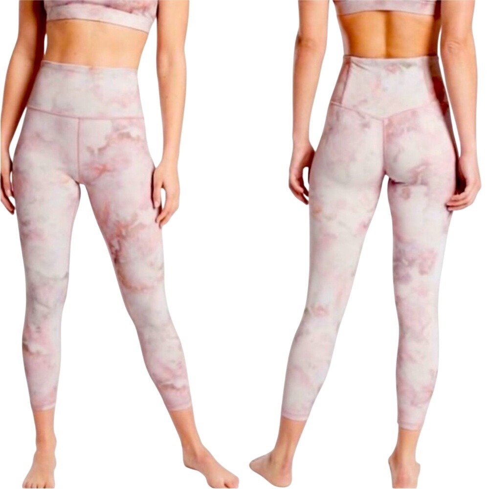 ATHLETA Elation Snow 7/8 Tight Tie Dye Legging Yoga Pant Size L‎ Rosario Pink